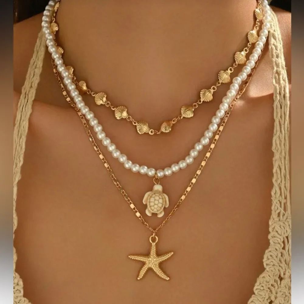 Pearl Layered Necklace Set #2086